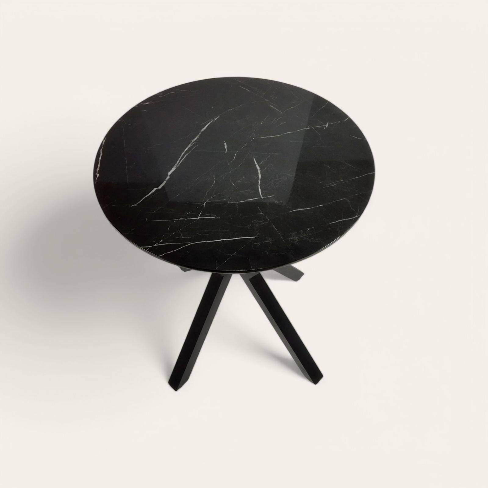 Nero Marquina Yuvarlak Bistro Masası